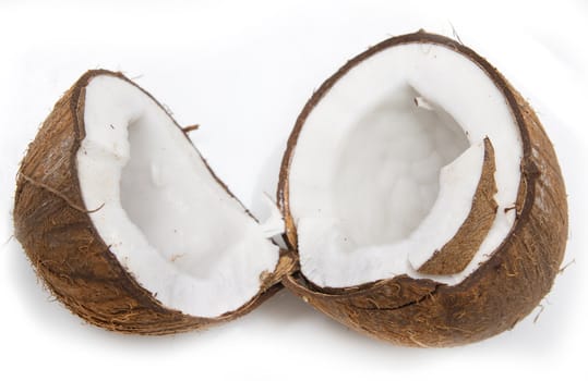 The split coco on a white background