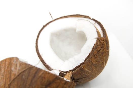 The split coco on a white background
