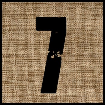 number seven on the fabric.
