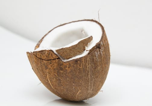 The split coco on a white background