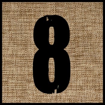 number eight on the fabric.