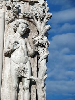 Venice - Doge's Palace. A scene from Paradise on the background of the Venetian sky