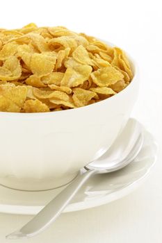 delicious and healthy  corn flakes, served in a beautiful French Cafe au Lait Bowl