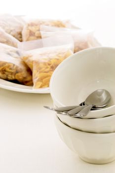delicious, healthy and assortes cereal bags with French Cafe au Lait Bowls 