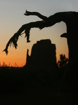 Beautiful Monument Valley Silhouette Landscape With Extreme Depth of FIeld