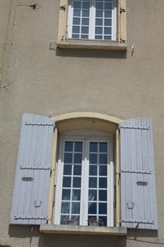 Windows of an old house in the Provence, France