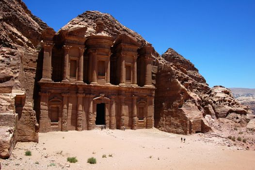 Famous site of Petra treasury in Jordan