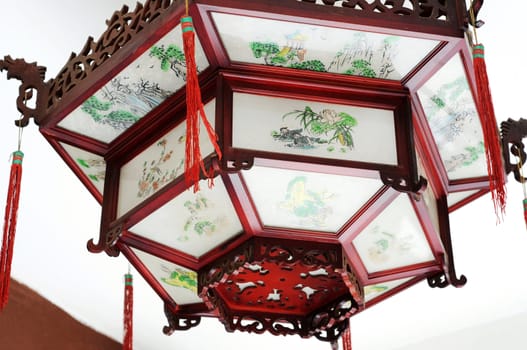 Typical traditional Chinese palace lantern on a white background