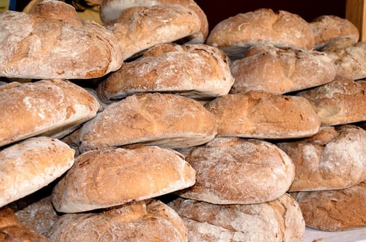 exhibition of traditional bread round and natural ingredients