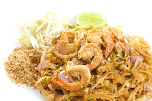 Thai food Pad thai , Stir fry noodles with shrimp