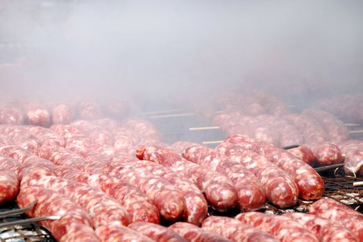 Big Argentinean cow and pig barbecue sausages