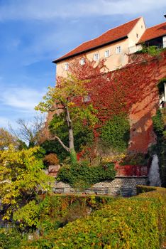 Vertical view of Schlossberg Castle at Graz - Austria