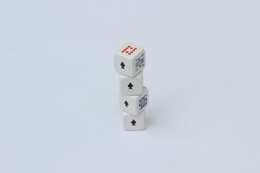 nice image of four casino dices on white background