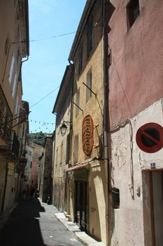 Small street in the Provence with bakkery