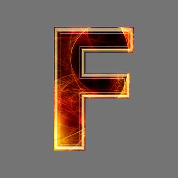 3d abstract and futuristic letter - F