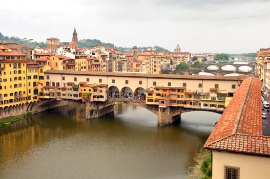 View of Ponte vecchio and bridges  Firenze - Italy