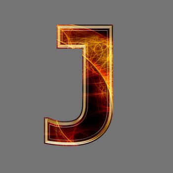 3d abstract and futuristic letter - J