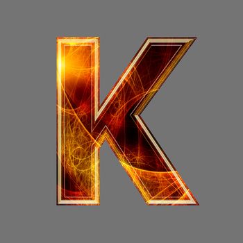 3d abstract and futuristic letter - K