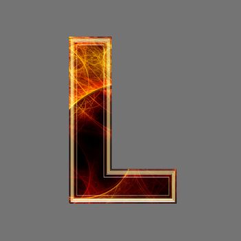 3d abstract and futuristic letter - L