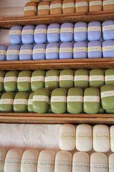Bars of soap on a market in the Provence, France