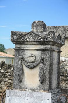 Detail of a grave ornament in the Provence, France