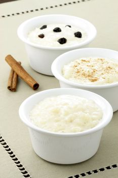 delicious rice pudding  with cinamon, raisins or brown sugar on top one of the most delicious desserts ever 