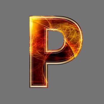 3d abstract and futuristic letter - P