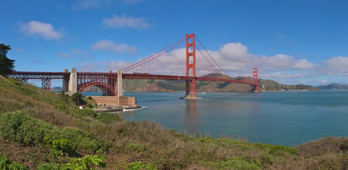 Panorama shot of the Golden Gate Bridge, San Francisco