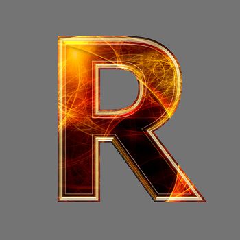 3d abstract and futuristic letter - R