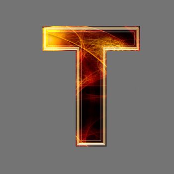 3d abstract and futuristic letter - T