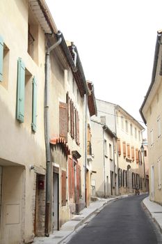 Narrow street in a small village in the Provence, France