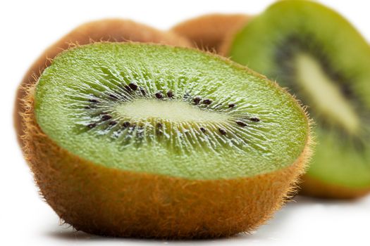 Macro view of a kiwi fruits