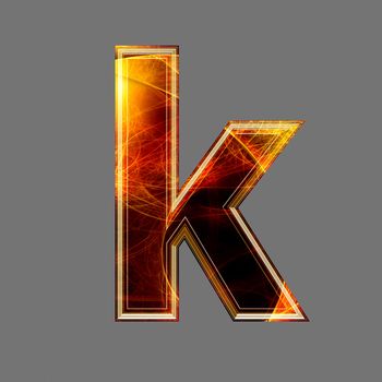 3d abstract and futuristic letter - K