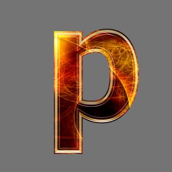 3d abstract and futuristic letter - P