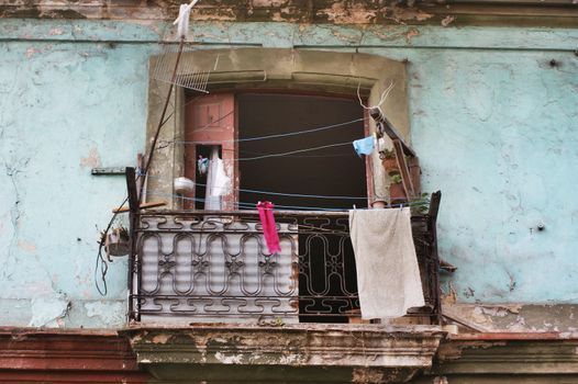 Typical old distroyed balcony in Old Havane