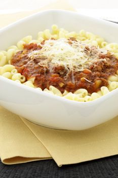 Macaroni Bolognese delicious meal made with beef, pork, lots of vegetables and tons of flavor. This family favorite is always a welcomed addition for lunch or at dinnertime and kids will love it. 