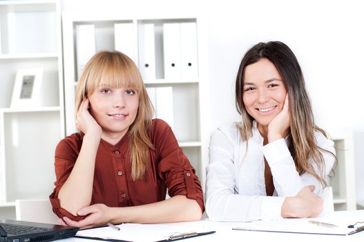 portrait of a beautiful women, teamwork in the office