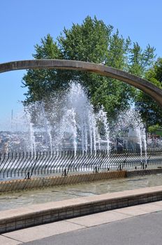 Confederation Arch Fountain in Kingston, Ontario in Canada