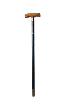 old crutch on a white background