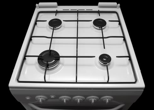 gas stove on a black background