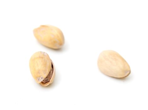 Pistachios on a white background