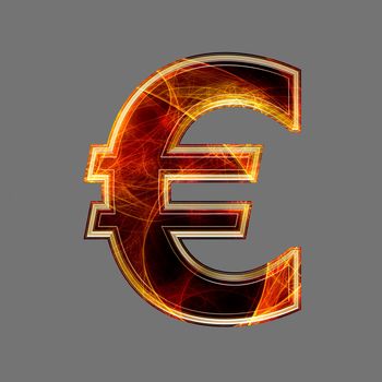 3d abstract and futuristic currency sign - euro