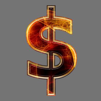 3d abstract and futuristic currency sign - dollar
