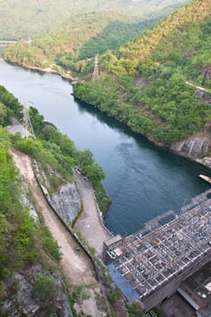 The Bhumibol Dam(formerly known as the Yanhi Dam) in Thailand. The dam is situated on the Ping River and has a capacity of 13,462,000,000 cubic meter.