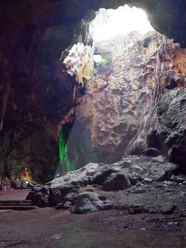 Explore at innermost of Khao Luang Cave, Phetchaburi, Thailand