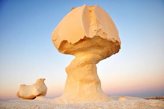 Landscape of the famous site of White Desert in Egypt
