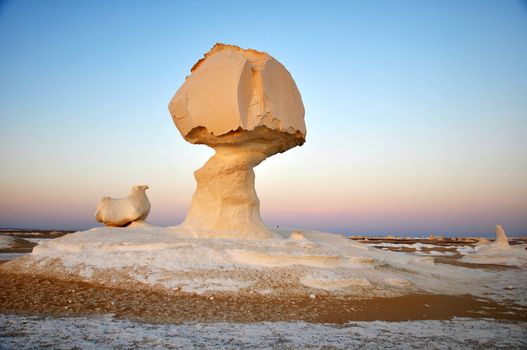 Landscape of the famous site of White Desert in Egypt
