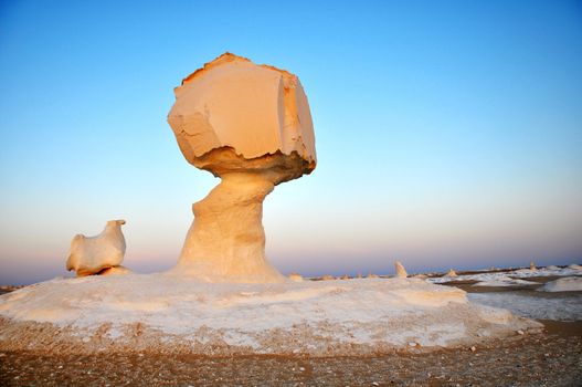 Landscape of the famous site of White Desert in Egypt