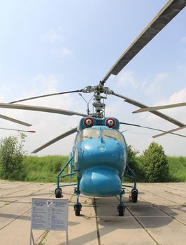 KYIV, UKRAINE- MAY 16: Kamov Ka-25 Hormone Soviet anti-submarine helicopter  at State Aviation Museum  on May 16, 2012 in Kyiv, Ukraine