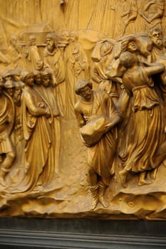 Ghiberti Paradise Baptistery Bronze Door Duomo Cathedral Florence Italy Door cast in the 1400s